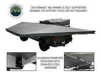 Overland Vehicle Systems / Up Down Air - NOMADIC AWNING 180 - STYLISH DARK GRAY CANOPY WITH BLACK PROTECTIVE COVER & MOUNTING BRACKETS