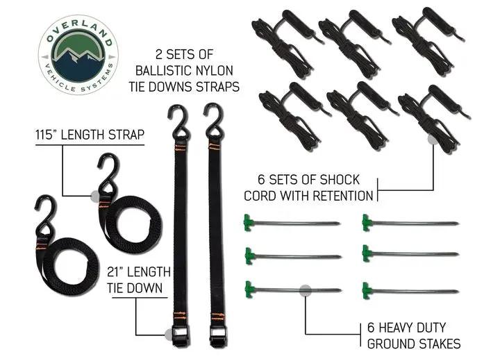 Overland Vehicle Systems / Up Down Air - NOMADIC AWNING 180 - STYLISH DARK GRAY CANOPY WITH BLACK PROTECTIVE COVER & MOUNTING BRACKETS
