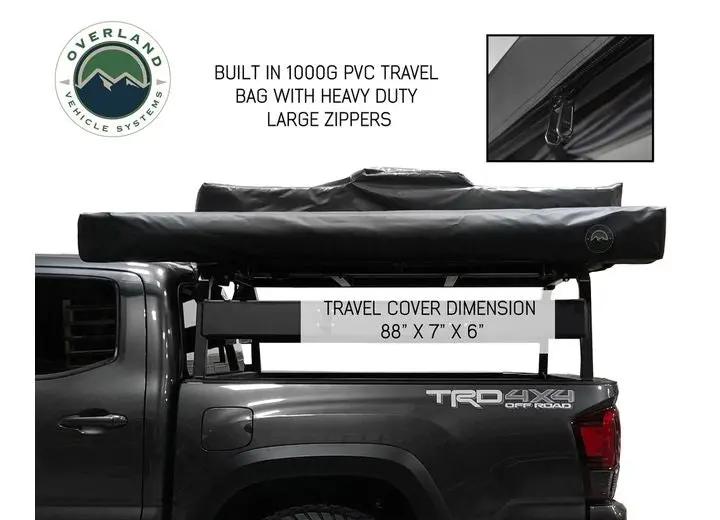 Overland Vehicle Systems / Up Down Air - NOMADIC AWNING 180 - STYLISH DARK GRAY CANOPY WITH BLACK PROTECTIVE COVER & MOUNTING BRACKETS