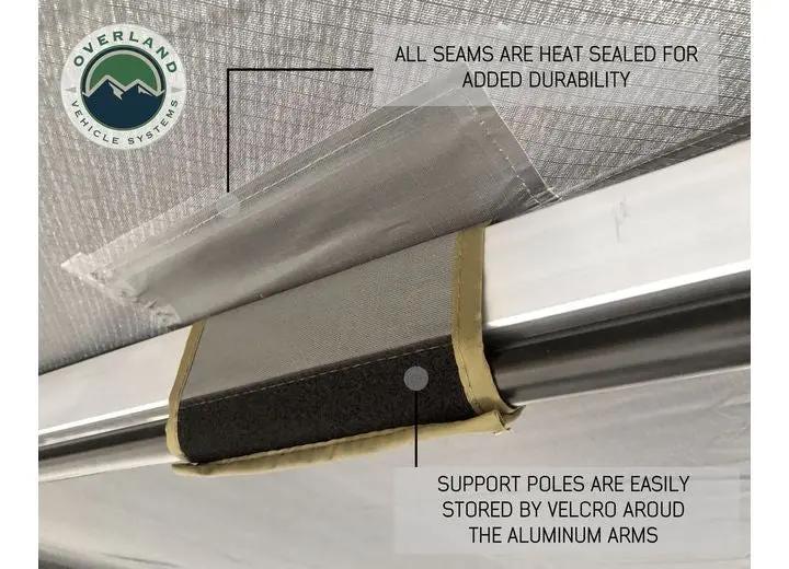 Overland Vehicle Systems / Up Down Air - NOMADIC AWNING 180 - STYLISH DARK GRAY CANOPY WITH BLACK PROTECTIVE COVER & MOUNTING BRACKETS