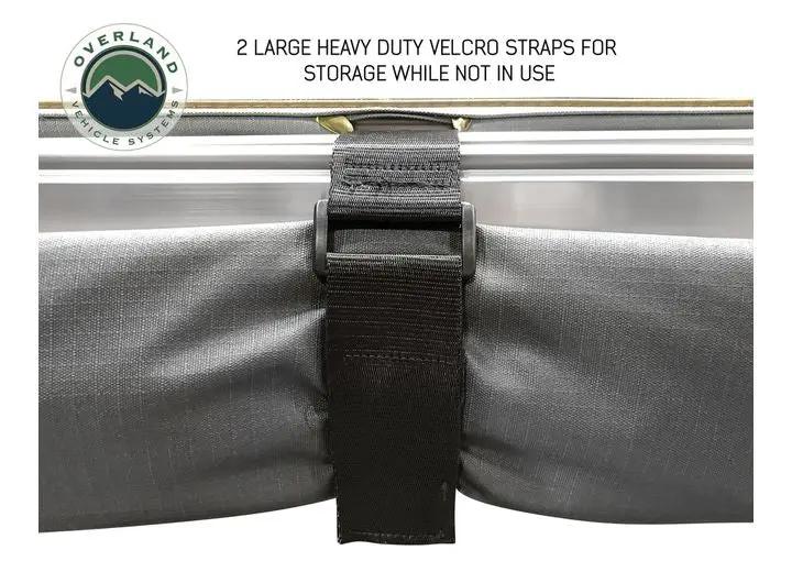 Overland Vehicle Systems / Up Down Air - NOMADIC AWNING 180 - STYLISH DARK GRAY CANOPY WITH BLACK PROTECTIVE COVER & MOUNTING BRACKETS