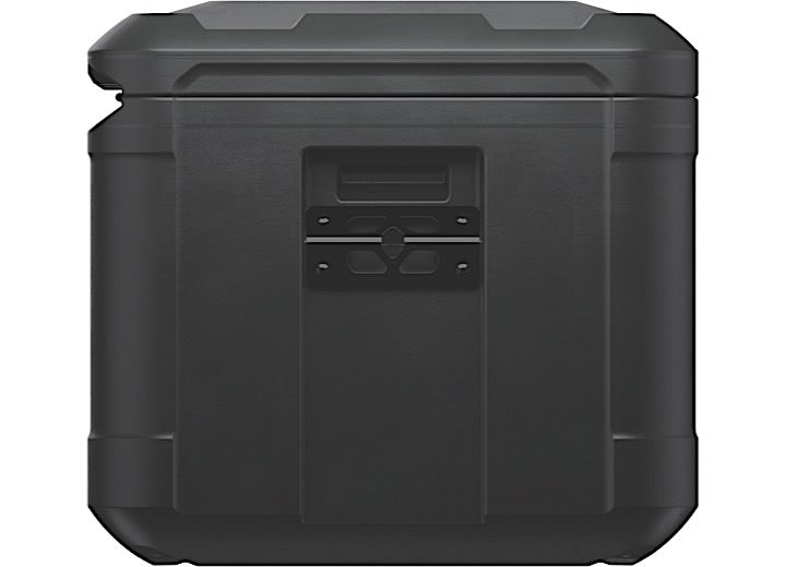 The Pelican 50L Cube Cargo Case in Black is a durable, hard-shell storage solution from Pelican. Featuring reinforced edges and a central latch mechanism, this case is designed for utility with molded handles and a secure locking system. It's the ideal waterproof case for protecting sensitive equipment during outdoor adventures.