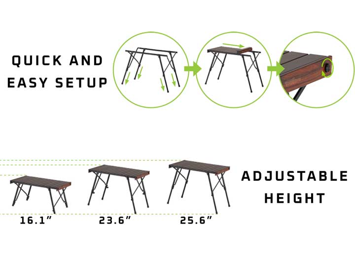 Portable Folding Aluminum Camping Table Ironman 4x4