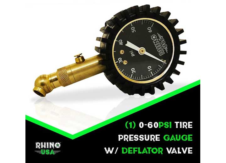 Premium 60 PSI Heavy-Duty Tire Pressure Gauge Rhino USA