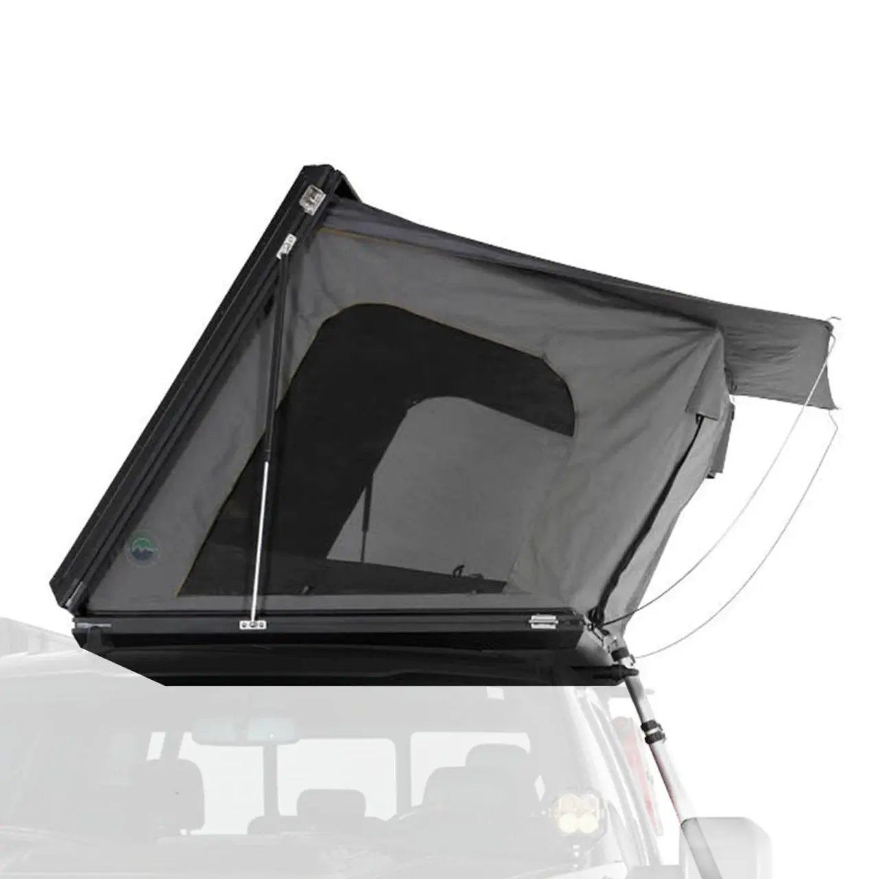 SIDEWINDER ROOF TOP TENT - BLACK ALUMINUM SHELL & BODY, SPACIOUS FOR 3+ CAMPERS