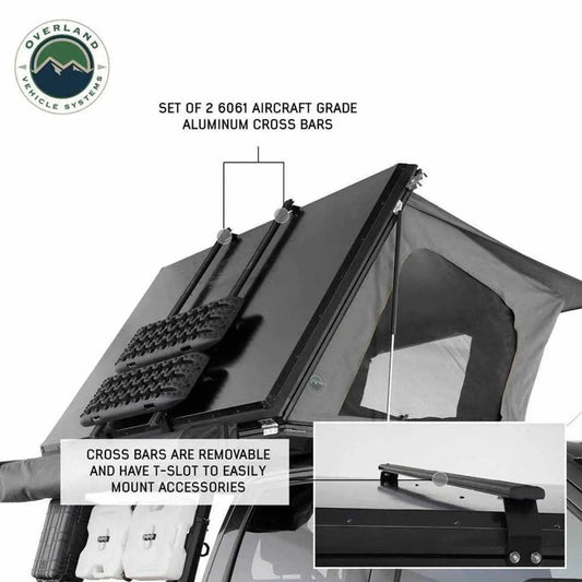 SIDEWINDER ROOF TOP TENT - BLACK ALUMINUM SHELL & BODY, SPACIOUS FOR 3+ CAMPERS