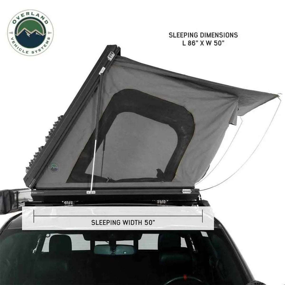 SIDEWINDER ROOF TOP TENT - BLACK ALUMINUM SHELL & BODY, SPACIOUS FOR 3+ CAMPERS