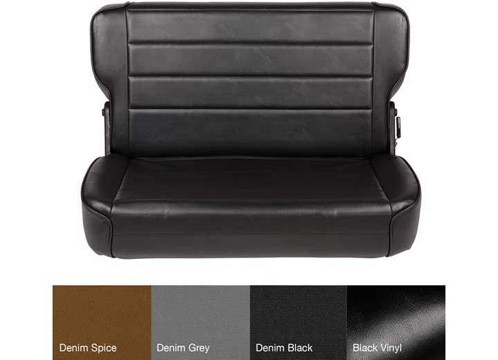 86-95 CJ & WRANGLER (YJ) SEAT - REAR - FOLD & TUMBLE - VINYL BLACK