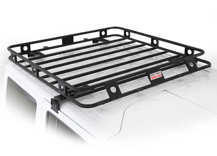 07-18 WRANGLER JK 4DR DEFENDER RACK WELDED ONE-PIECE ROOF RACK; BLACK POWDER COAT