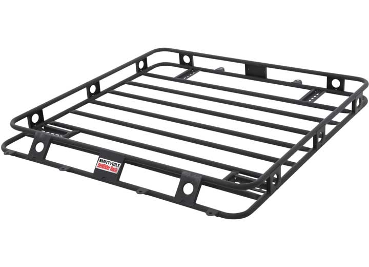 07-18 WRANGLER JK 4DR DEFENDER RACK WELDED ONE-PIECE ROOF RACK; BLACK POWDER COAT