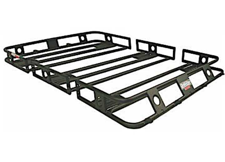 07-18 WRANGLER JK 4DR DEFENDER RACK WELDED ONE-PIECE ROOF RACK; BLACK POWDER COAT