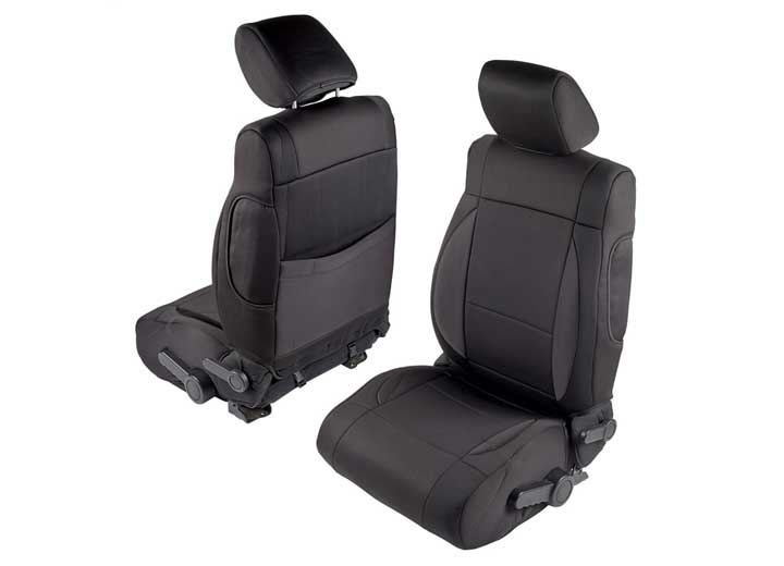08-12 WRANGLER JK 4 DR NEOPRENE FRONT AND REAR SEAT COVER SET; BLACK/BLACK