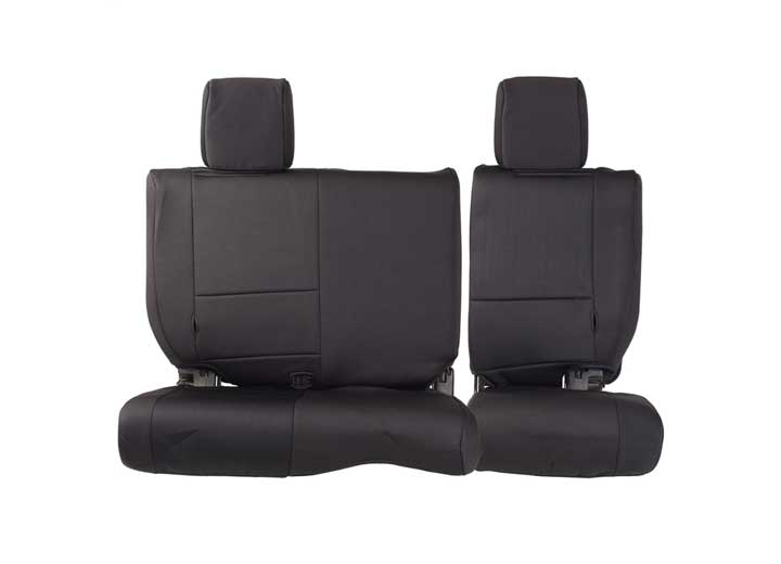 08-12 WRANGLER JK 4 DR NEOPRENE FRONT AND REAR SEAT COVER SET; BLACK/BLACK