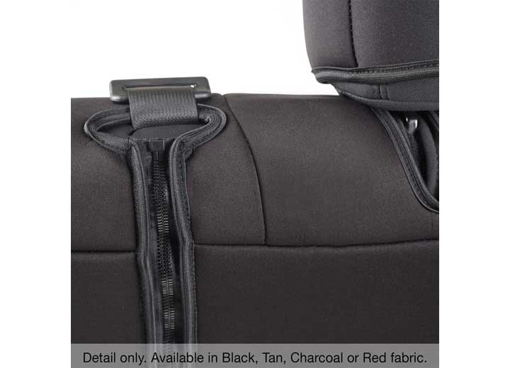 08-12 WRANGLER JK 4 DR NEOPRENE FRONT AND REAR SEAT COVER SET; BLACK/BLACK