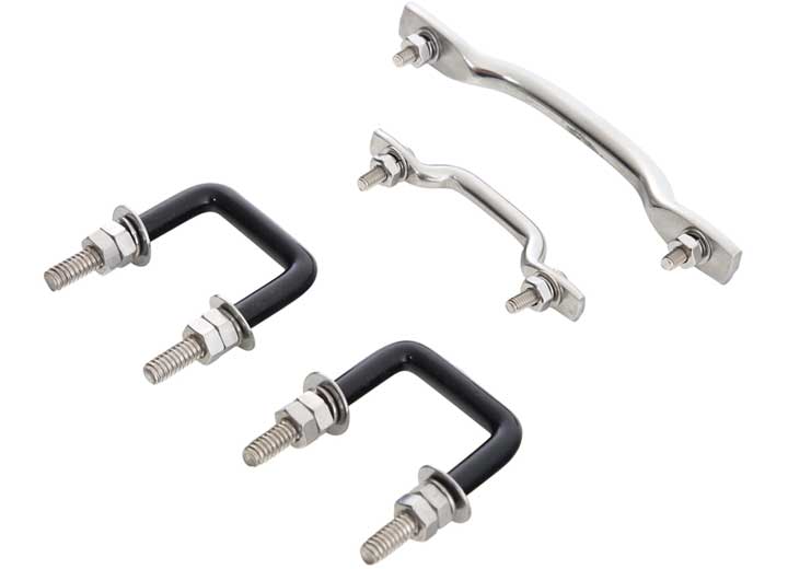 55-95 CJ & WRANGLER (YJ) WINDSHIELD TIE DOWN KIT - STAINLESS STEEL