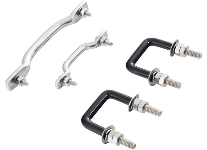 55-95 CJ & WRANGLER (YJ) WINDSHIELD TIE DOWN KIT - STAINLESS STEEL