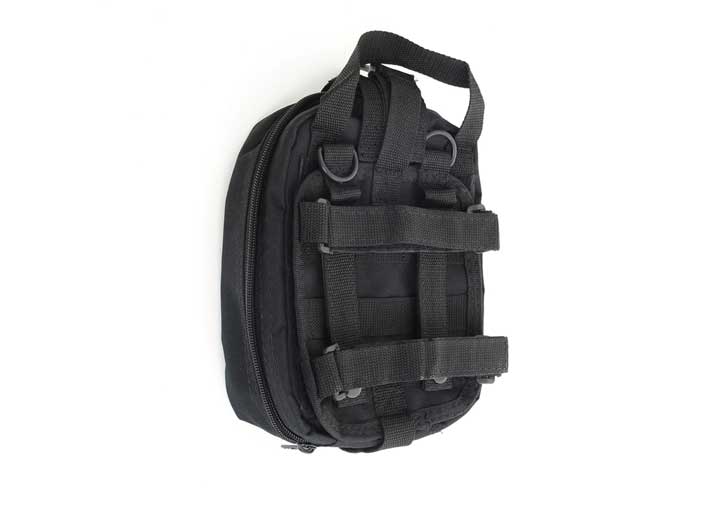 FIRST AID STORAGE BAG; ROLL BAR MOUNTED; BLACK; FIRST AID SUPPLIES SOLD SEPARATELY Smittybilt
