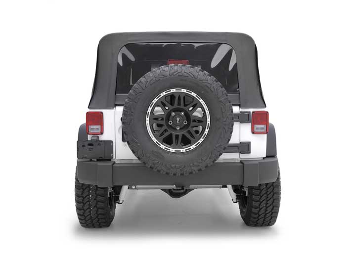07-09 WRANGLER JK 2DR OEM REPLACEMENT SOFT TOP W/TINTED WINDOWS & NO UPPER DOORS; BLACK DIAMOND