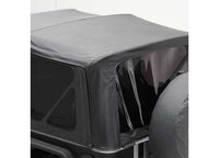 07-09 WRANGLER JK 2DR OEM REPLACEMENT SOFT TOP W/TINTED WINDOWS & NO UPPER DOORS; BLACK DIAMOND