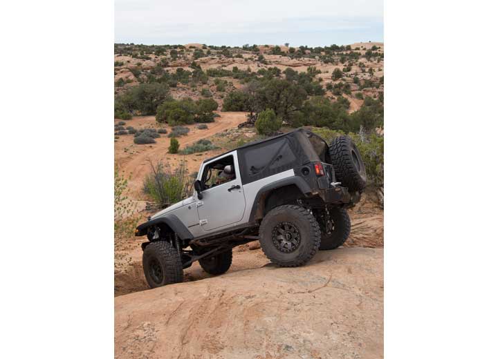 07-09 WRANGLER JK 2DR OEM REPLACEMENT SOFT TOP W/TINTED WINDOWS & NO UPPER DOORS; BLACK DIAMOND