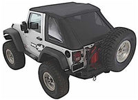 07-18 WRANGLER JK 2DR BOWLESS COMBO TOP W/TINTED WINDOWS & NO UPPER DOORS; BLACK DIAMOND