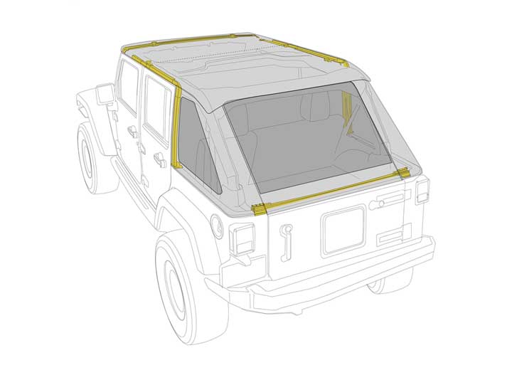 07-18 JEEP WRANGLER JK 4 DR PROTEK BOWLESS COMBO TOP KIT W/TINTED WINDOWS