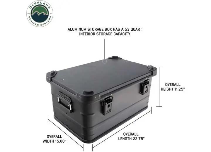 Sleek Black 53QT Aluminum Storage Box