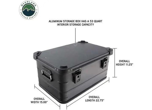 Sleek Black 53QT Aluminum Storage Box