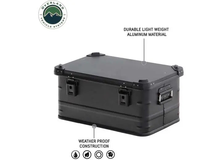 Sleek Black 53QT Aluminum Storage Box