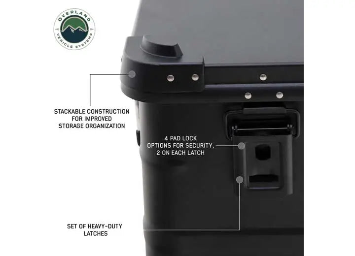 Sleek Black 53QT Aluminum Storage Box