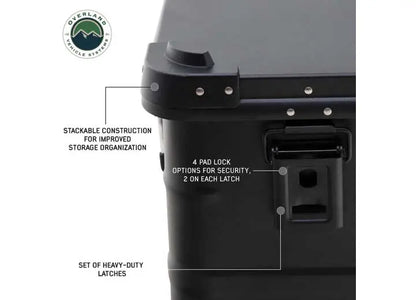 Sleek Black 53QT Aluminum Storage Box