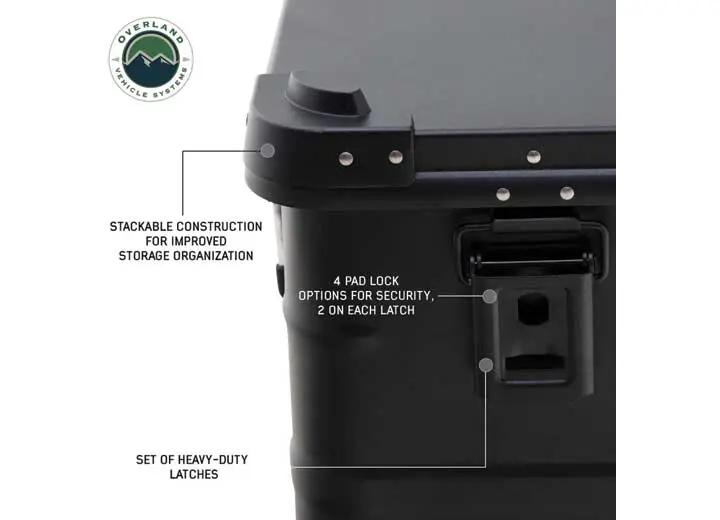 Sleek Black 53QT Aluminum Storage Box