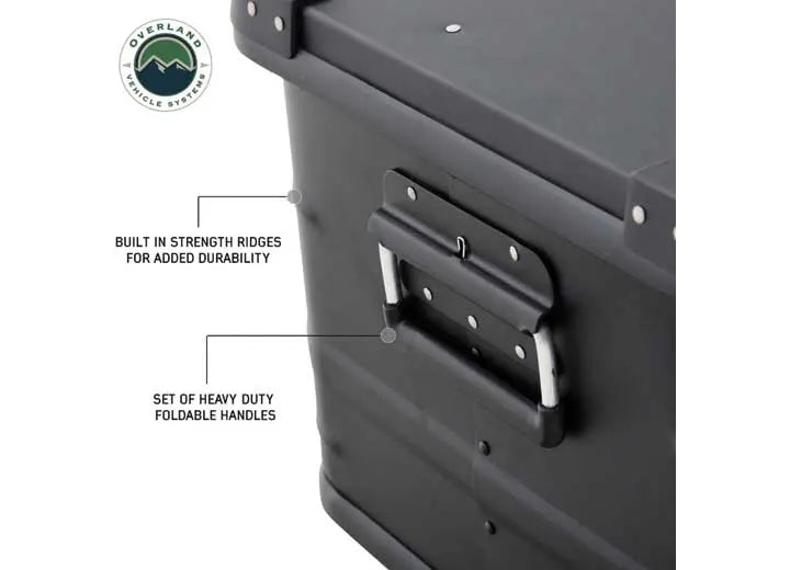 Sleek Black 53QT Aluminum Storage Box
