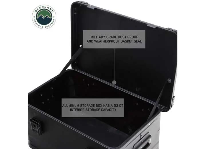 Sleek Black 53QT Aluminum Storage Box