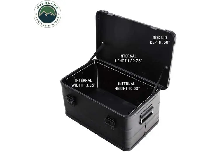 Sleek Black 53QT Aluminum Storage Box