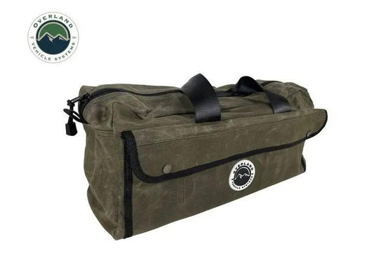 Stylish Small Waxed Canvas Duffle Bag with Handle & Straps