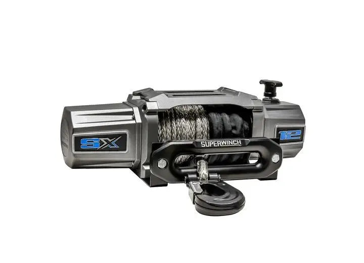 Superwinch SX12SR 12V Heavy-Duty Winch with 12,000 lbs Capacity and Synthetic Rope for Off-Road Recovery