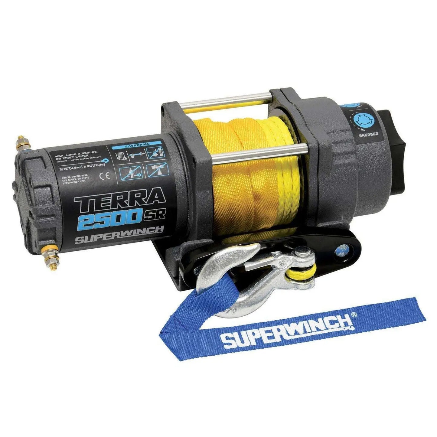Superwinch Terra 2500SR Off-Road Winch with Synthetic Rope – 2,500 lbs Lightweight Recovery Solution for ATVs and UTVs