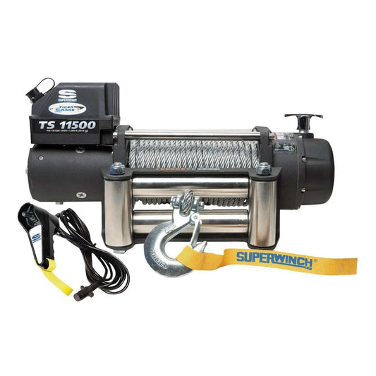 Superwinch Tiger Shark 11500 Heavy-Duty 12V Off-Road Recovery Winch with Durable Steel Wire Rope
