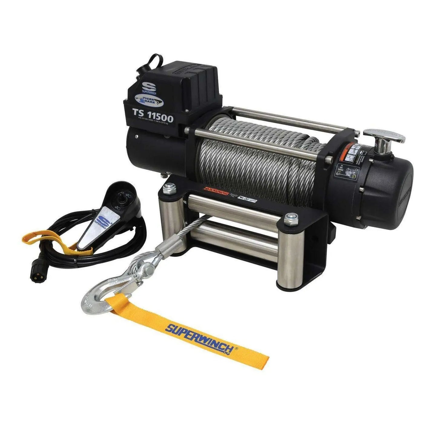 Superwinch Tiger Shark 11500 Heavy-Duty 12V Off-Road Recovery Winch with Durable Steel Wire Rope