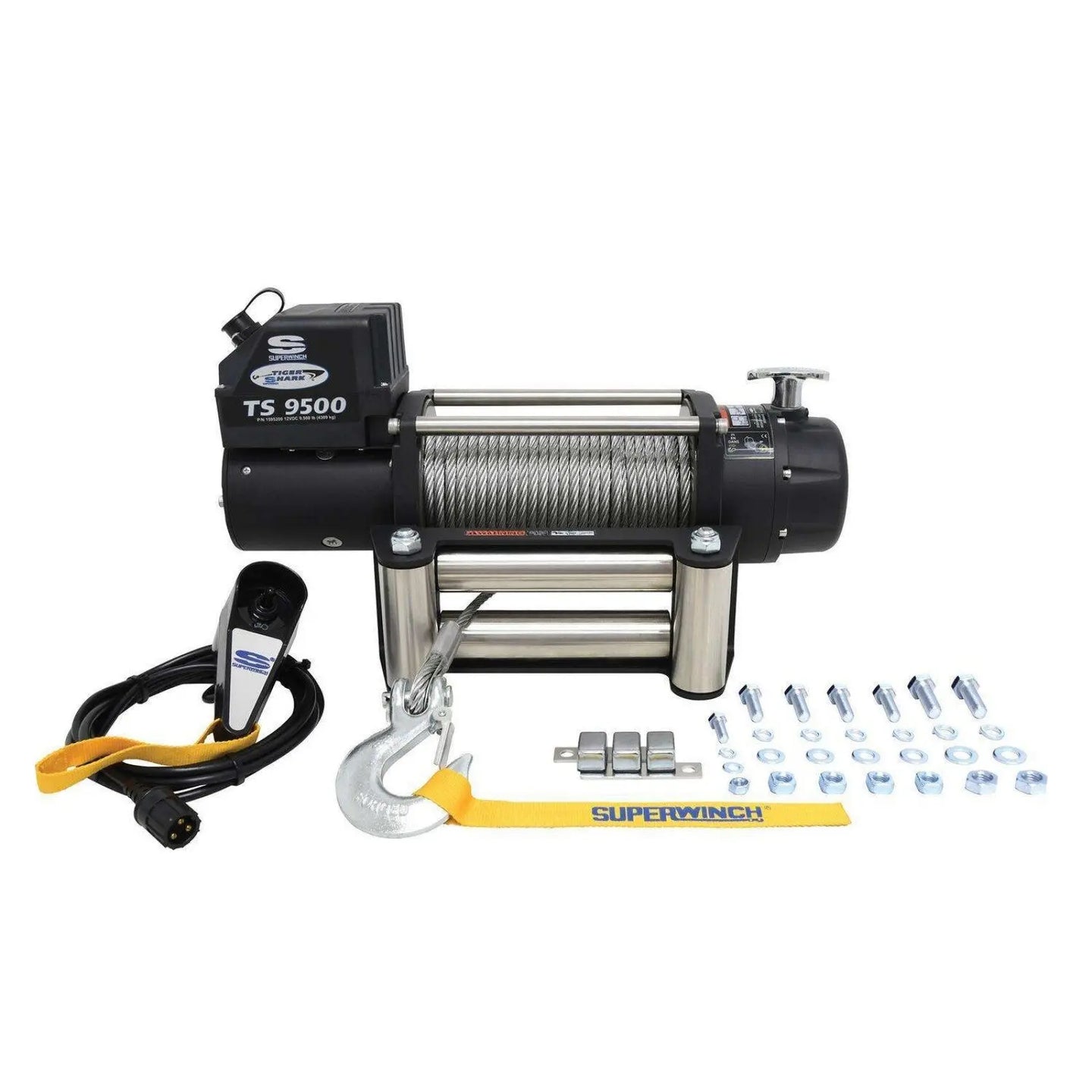 Superwinch Tiger Shark 9500 12V Off-Road Winch – 9,500 lbs Steel Wire Rope Recovery System