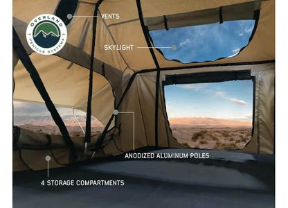 TMBK 3-Person Elevated Camping Tent with Green Rain Fly and Black Aluminum Frame