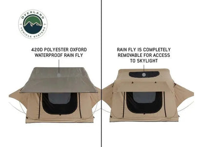 TMBK 3-Person Elevated Camping Tent with Green Rain Fly and Black Aluminum Frame