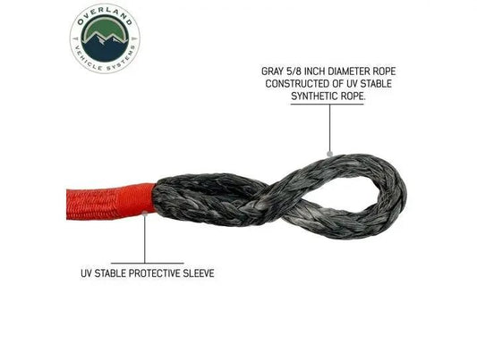 ULTRA STRONG 5/8IN SOFT SHACKLE - 44,500 LB CAPACITY WITH LOOP & PROTECTIVE SLEEVE - 23IN WITH CARRYING BAG