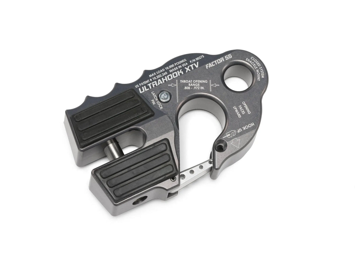 Factor 55 - ULTRAHOOK XTV WINCH HOOK WITH SHACKLE MOUNT - GRAY