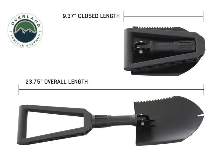 Overland Vehicle Systems / Up Down Air - Versatile Military - Grade Utility Shovel with Nylon Carrying Case