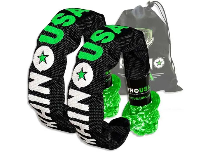 Vibrant Green 3/8IN Synthetic Soft Shackles (Set of 2)