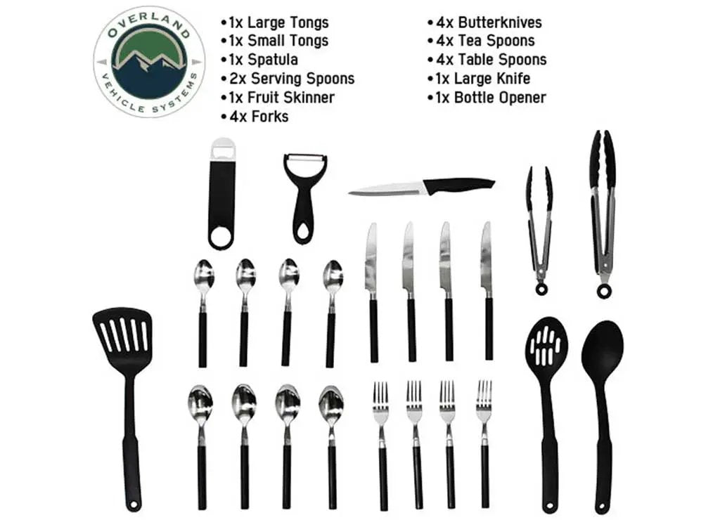 WILDERNESS COOKING SET - 21 PIECE UTENSIL AND GEAR KIT WITH HANGING STORAGE CASE Overland Vehicle Systems / Up Down Air