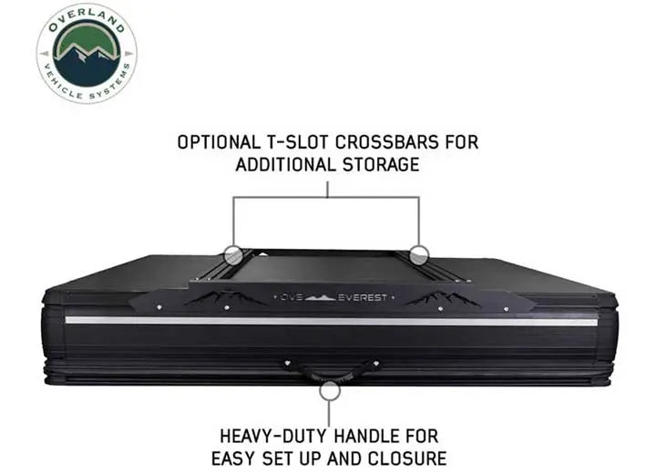 XD EVEREST 2 - CANTILEVER ALUMINUM ROOFTOP TENT FOR 2, GREY & BLACK DESIGN