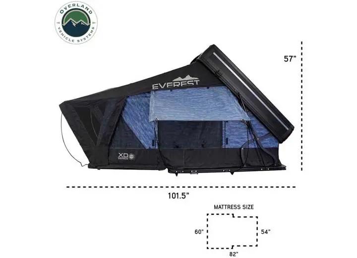 XD EVEREST 2 - CANTILEVER ALUMINUM ROOFTOP TENT FOR 2, GREY & BLACK DESIGN